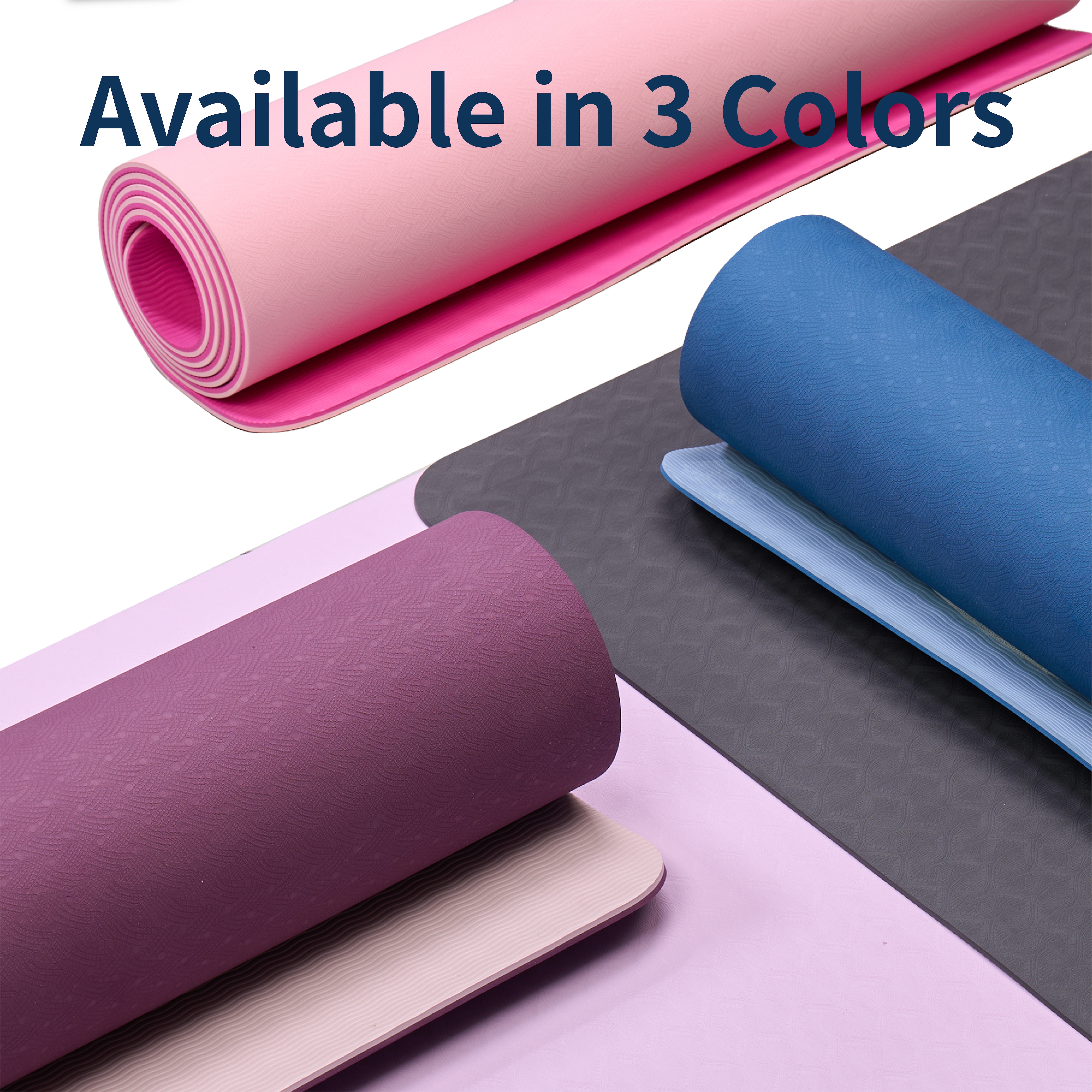 Yoga Mat, Exercise Yoga Mat With Non-Slip Design, Professional TPE Exericise Mat, 72" X 24" Multi-Purpose Workout Mat For Women, Pilates Fitness And Floor Exercises_voghion.com
